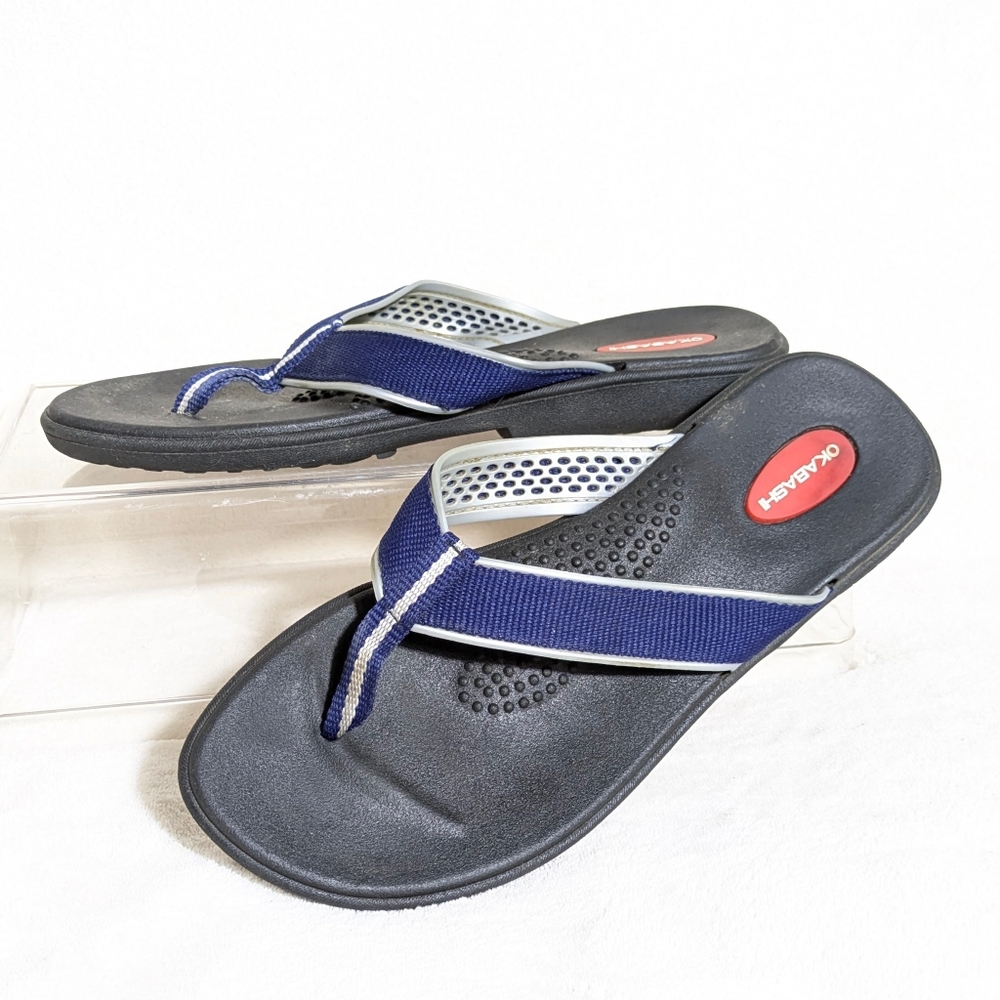 Okabashi Flip-flops Canvas Straps Comfort Sole Casual Vacation‎ Summer  M-L